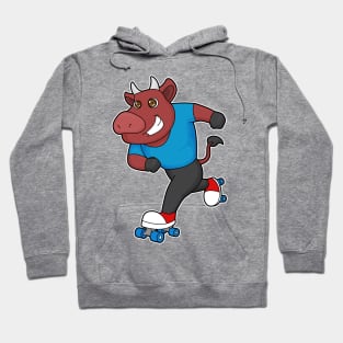 Bull at Inline skating with Roller skates Hoodie